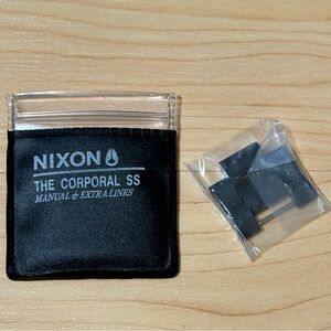 Nixon The Corporal SS Matte Black Stainless Mens Analog 2 Watch Band Spare Links